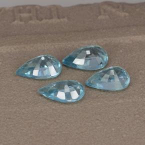 Zircone naturale blu da 3,66 ct, taglio a pera, VVS-VS
