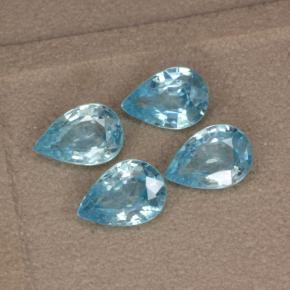 Gemme di zircone ciano blu naturale da 3,60 ct, taglio a pera, VVS-VS