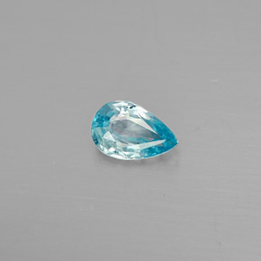 Zircone naturale blu da 0,55 ct, taglio a pera, VVS-VS