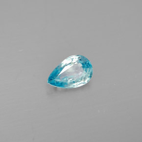 Zircone naturale blu da 0,55 ct, taglio a pera, VVS-VS