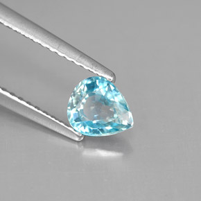 Zircone naturale blu da 0,87 ct, taglio a pera, VS