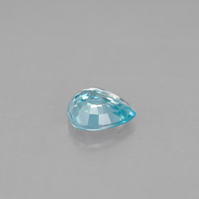 Zircone naturale blu da 0,87 ct, taglio a pera, VS