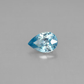 Zircone naturale blu da 1,04 ct, taglio a pera, VVS
