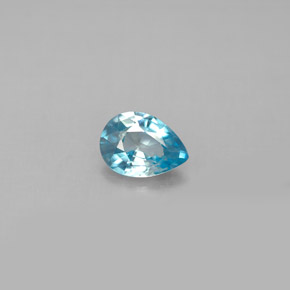 Zircone naturale blu da 0,82 ct, taglio a pera, VVS