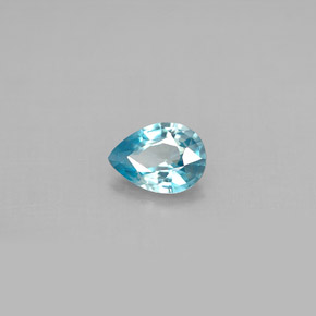 Zircone naturale blu da 0,82 ct, taglio a pera, VVS