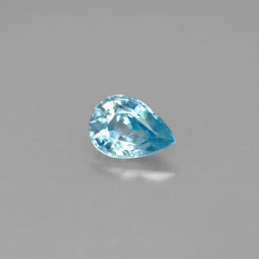 Zircone naturale blu da 1,07 ct, taglio a pera, VVS