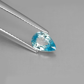 Zircone naturale blu da 0,82 ct, taglio a pera, VS
