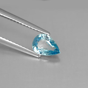 Zircone naturale blu da 1,03 ct, taglio a pera, VS