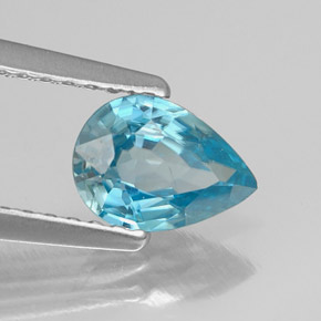 Zircone naturale blu da 0,99 ct, taglio a pera, VS