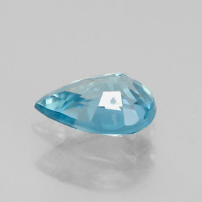Zircone naturale blu da 0,99 ct, taglio a pera, VS