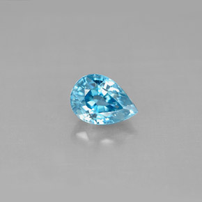 Zircone naturale blu da 1,23 ct, taglio a pera, VS
