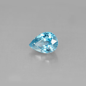 Zircone naturale blu da 1,23 ct, taglio a pera, VS
