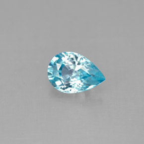 Zircone naturale blu da 1,01 ct, taglio a pera, VS
