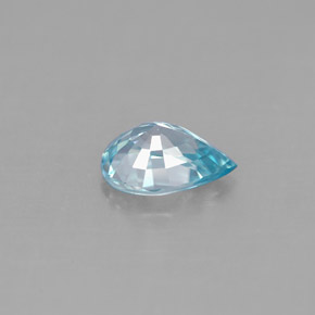 Zircone naturale blu da 1,01 ct, taglio a pera, VS