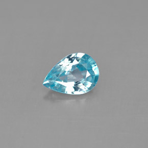 Zircone naturale blu da 0,84 ct, taglio a pera, VS