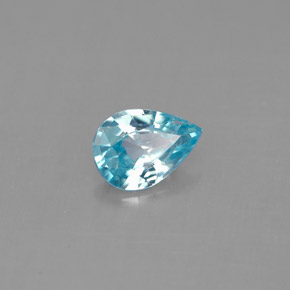 Zircone naturale blu da 0,84 ct, taglio a pera, VS