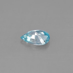 Zircone naturale blu da 0,84 ct, taglio a pera, VS