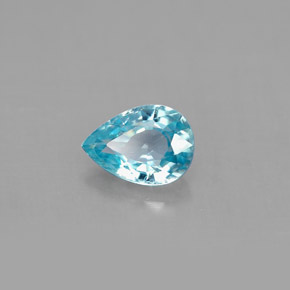 Zircone naturale blu da 0,99 ct, taglio a pera, VS