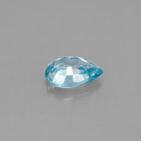 Zircone naturale blu da 0,99 ct, taglio a pera, VS