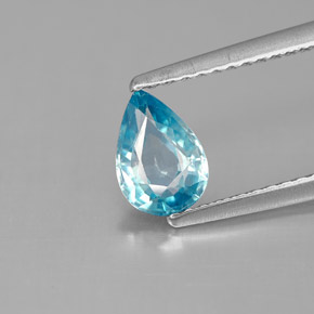Zircone naturale blu da 0,99 ct, taglio a pera, VS
