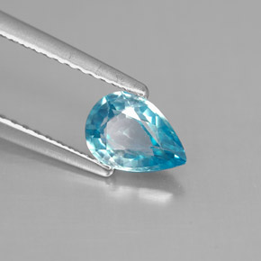 Zircone naturale blu da 0,99 ct, taglio a pera, VS