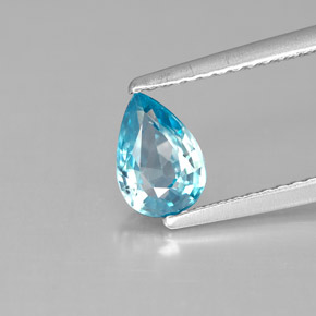 Zircone naturale blu da 1,05 ct, taglio a pera, VS