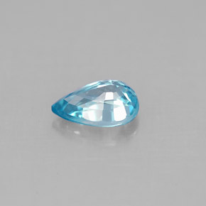Zircone naturale blu da 1,05 ct, taglio a pera, VS
