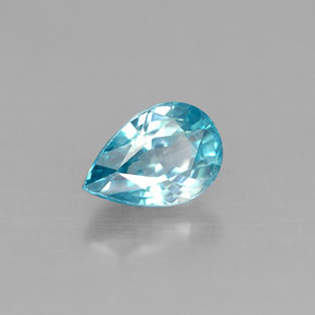 Zircone Blu naturale da 1.28 ct, Forma a pera, VS