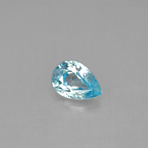 Zircone naturale blu da 1,03 ct, taglio a pera, VVS-VS