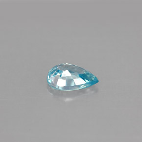 Zircone naturale blu da 1,03 ct, taglio a pera, VVS-VS
