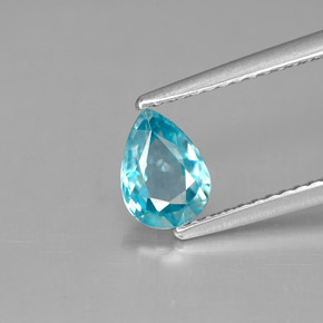Zircone naturale blu da 1,02 ct, taglio a pera, VVS-VS
