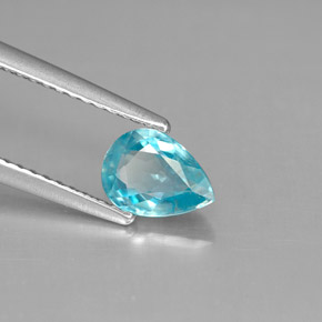 Zircone naturale blu da 1,02 ct, taglio a pera, VVS-VS