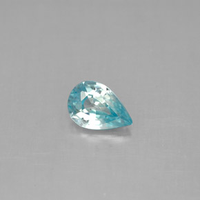 Zircone naturale blu da 0,88 ct, taglio a pera, VVS-VS
