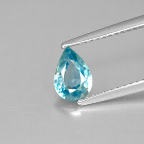 Zircone naturale blu da 1,00 ct, taglio a pera, VVS-VS