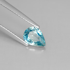 Zircone naturale blu da 1,00 ct, taglio a pera, VVS-VS