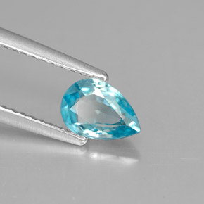 Zircone naturale blu da 0,89 ct, taglio a pera, VVS-VS