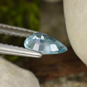 Zircone naturale blu da 0,92 ct, taglio a pera, VVS-VS