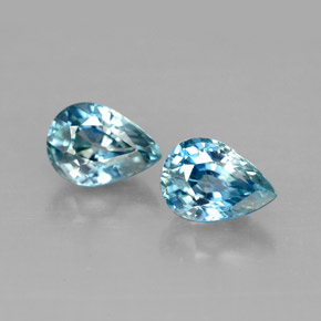 Zircone naturale blu da  ct, taglio a pera, VVS-VS