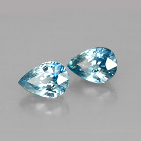 Zircone naturale blu da  ct, taglio a pera, VVS-VS