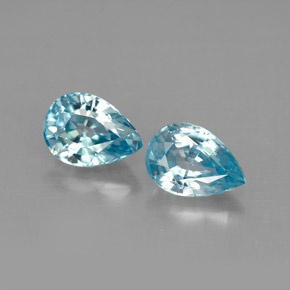 Zircone naturale blu da  ct, taglio a pera, VVS-VS