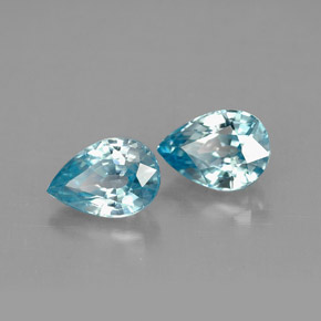 Zircone naturale blu da  ct, taglio a pera, VVS-VS