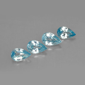 Zircone naturale blu da  ct, taglio a pera, VVS-VS