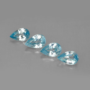 Zircone naturale blu da  ct, taglio a pera, VVS-VS