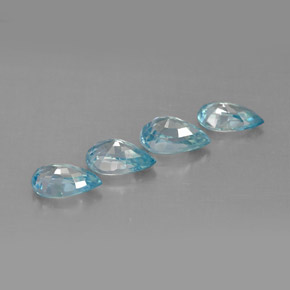 Zircone naturale blu da  ct, taglio a pera, VVS-VS
