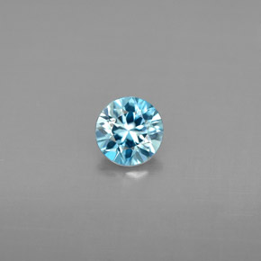 Zircone naturale blu da 0,68 ct, taglio rotondo, VVS-VS