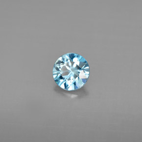 Zircone naturale blu da 0,68 ct, taglio rotondo, VVS-VS