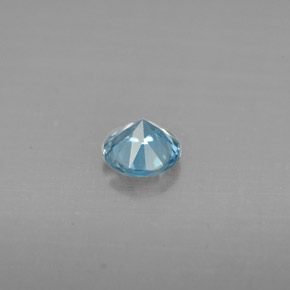 Zircone naturale blu da 0,68 ct, taglio rotondo, VVS-VS