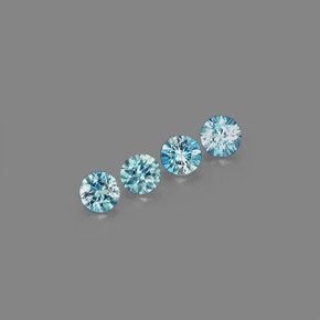 Zircone naturale blu da  ct, taglio rotondo, VVS-VS