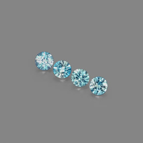 Zircone naturale blu da  ct, taglio rotondo, VVS-VS