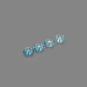 Zircone naturale blu da  ct, taglio rotondo, VVS-VS